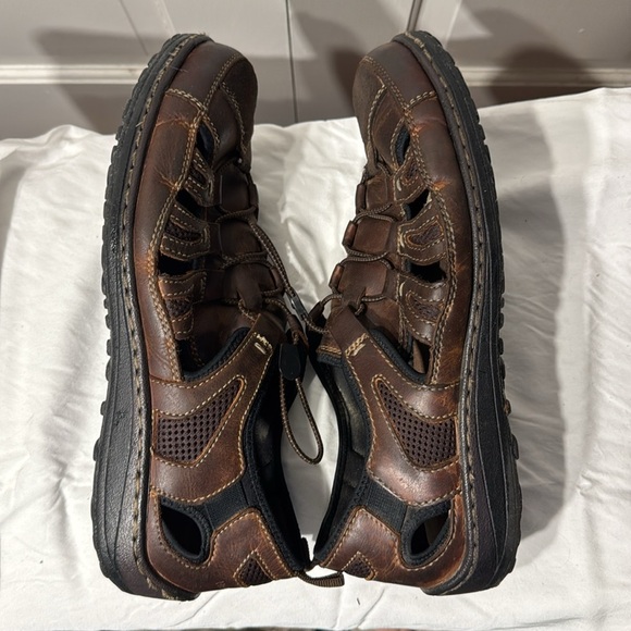 Hush Puppies Men's Brown Leather Sandals - EUC Size 11 - Picture 4 of 8